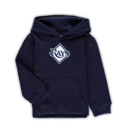 Outerstuff Малыши Мальчики и Девочки Темно-синий Tampa Bay Rays Team Primary Logo Флисовый пуловер с капюшоном