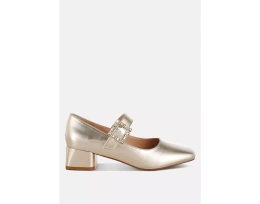 Туфли-лодочки Мэри Джейн London Rag Abeba со стразами и брошью металлик