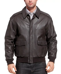 Мужская кожаная куртка-бомбер Landing Leathers A-2 - для больших и высоких