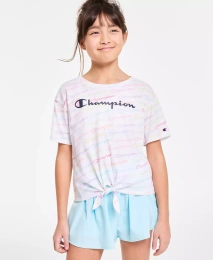 Футболка с завязкой спереди для приветствия и встречи с чемпионами среди больших девочек