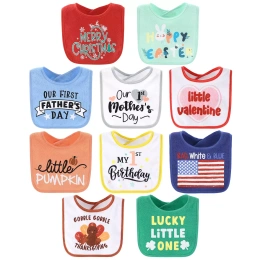 The Peanutshell New Holiday Terry Baby Bib Set 10 Pack Set для мальчиков и девочек