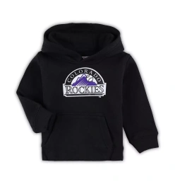 Outerstuff Малыши Мальчики и Девочки Черный Колорадо Рокиз Команда Основной Логотип Флисовый Пуловер Толстовка