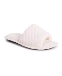 MUK LUKS женские тапочки Sally с открытым носком, цвет Daisy White, средний