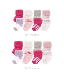 Носки Luvable Friends Baby Girls Grow with Me из хлопка и махровых тканей