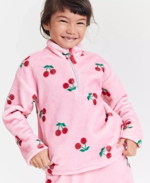 Толстовка Kensie Big Girls Cherry Printed Plush Half Zip