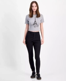 Узкие джинсы Dollhouse Juniors с высокой посадкой и декоративным швом на кокетке сзади