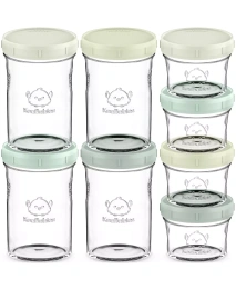 Контейнеры для хранения детского питания KeaBabies 8 шт., герметичные, стеклянные, не содержащие бисфенол-А, для кормления детей