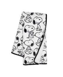 Одеяло для малышей Lambs & Ivy Classic Snoopy Minky and Sherpa - белое/черное