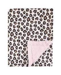 Мягкое одеяло Hudson Baby Girls с пушистой отделкой и спинкой, леопардовый розовый, один размер