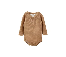 ХЛОПОК НА Baby Boys Rib Knit Cross Over Tie Bubbysuit