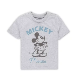 Футболка Mad Engine для мальчиков и девочек Heather Grey с изображением Микки Мауса и надписью «What's Up Pals»