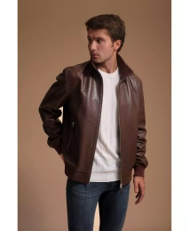 Мужская кожаная куртка Furniq UK, коричневая, создана для Macy's