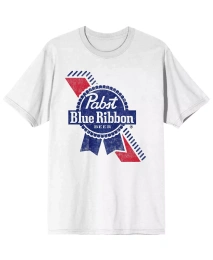 Мужская белая футболка Pabst Blue Ribbon Logo-XL