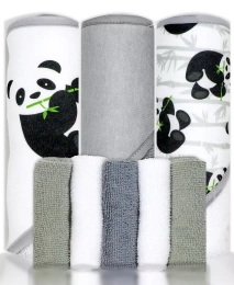 Комплект из 8 предметов: банное полотенце с капюшоном и мочалка Tendertyme для мальчиков и девочек