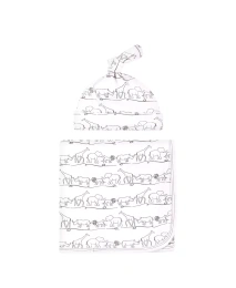 Пеленка и шапочка из органического хлопка унисекс Touched by Nature, сафари, 0-6 месяцев