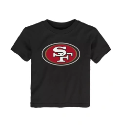 Футболка Outerstuff для мальчиков и девочек, черная, с логотипом San Francisco 49ers Primary