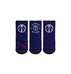 Носки Rock 'Em для малышей, мальчиков и девочек, носки Rock Em, набор из 3 упаковок, фанатская футболка Washington Wizards #1