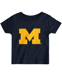 Футболка Two Feet Ahead Infant Boys and Girls Navy Michigan Wolverines Big Logo