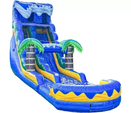 Xjump 19 Tall Surf Beach надувная однополосная водная горка с отсоединяемым бассейном, коммерческий класс, высокая высота сидений, ПВХ-винил, открытый задний двор, летнее развлечение, надувной аттракцион, аквапарк (в комплект входит нагнетатель)