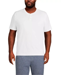 Футболка Lands' End Big & Tall с коротким рукавом Super-T Henley