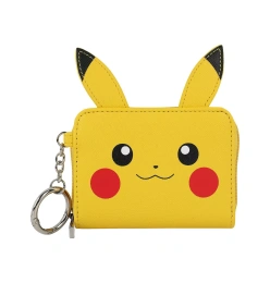 Мини-кошелек на молнии с изображением лица покемона пикачу желтого цвета