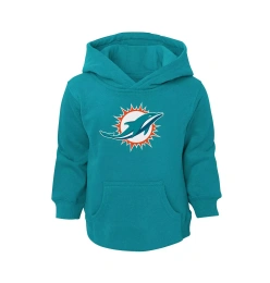 Outerstuff Малыши Мальчики и Девочки Aqua Miami Dolphins Логотип Пуловер Толстовка