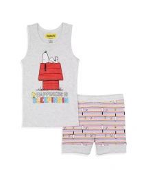 Peanuts Big Girls Snoopy Happiness спит в пижамном наборе Tank
