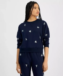 Флисовая толстовка Hippie Rose Juniors с вышивкой и круглым вырезом