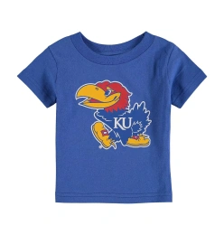 Футболка с большим логотипом для мальчиков и девочек Two Feet Ahead Royal Kansas Jayhawks