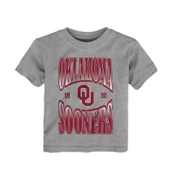 Футболка Outerstuff Top Class для мальчиков и девочек, серая, цвета «Хизер» из коллекции Oklahoma Sooners