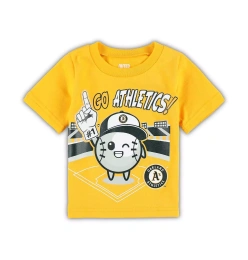 Футболка Outerstuff Baby Boys and Girls Gold Oakland Athletics Ball Boy
