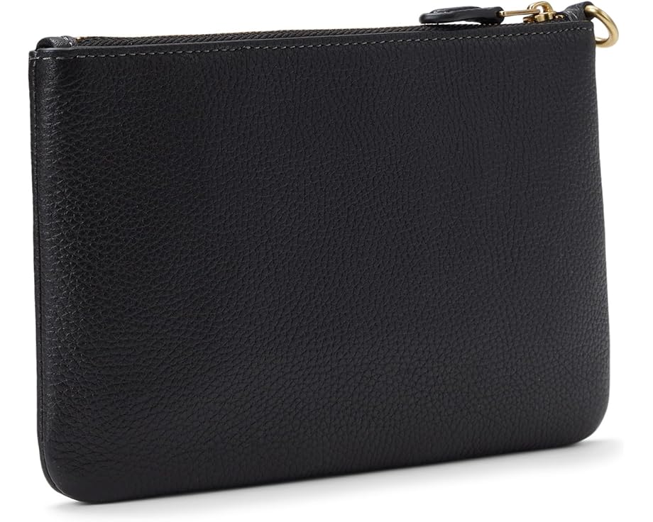 Маленький кошелек на запястье COACH Polished Pebble из кожи