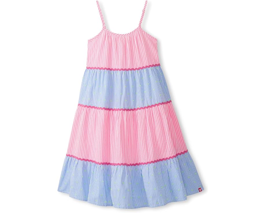 Платье миди Hatley Kids из смесового ситца с бретелями и ярусами