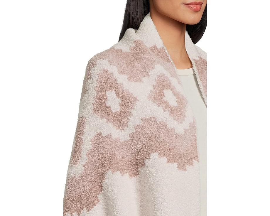 Накидка CozyChic Mosaic Barefoot Dreams с бахромой и прорезями для рук