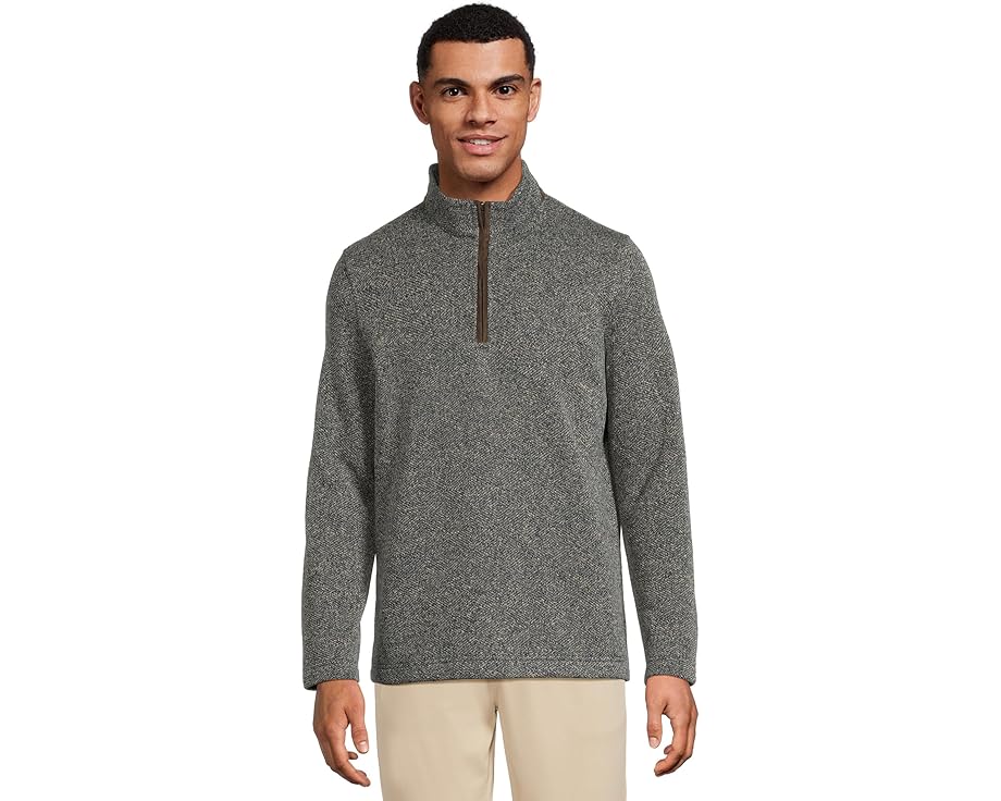 Johnston & Murphy толстовка Marled Quarter-zip с воротником из искусственной замши