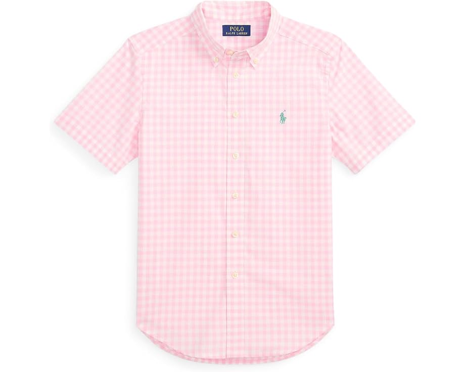 Рубашка Polo Ralph Lauren Kids в полоску из хлопкового поплина с вышитым пони