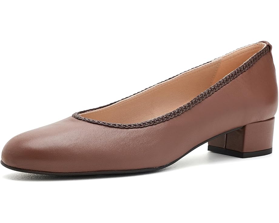 Босоножки French Sole Kiara на каблуке из шоколадной кожи