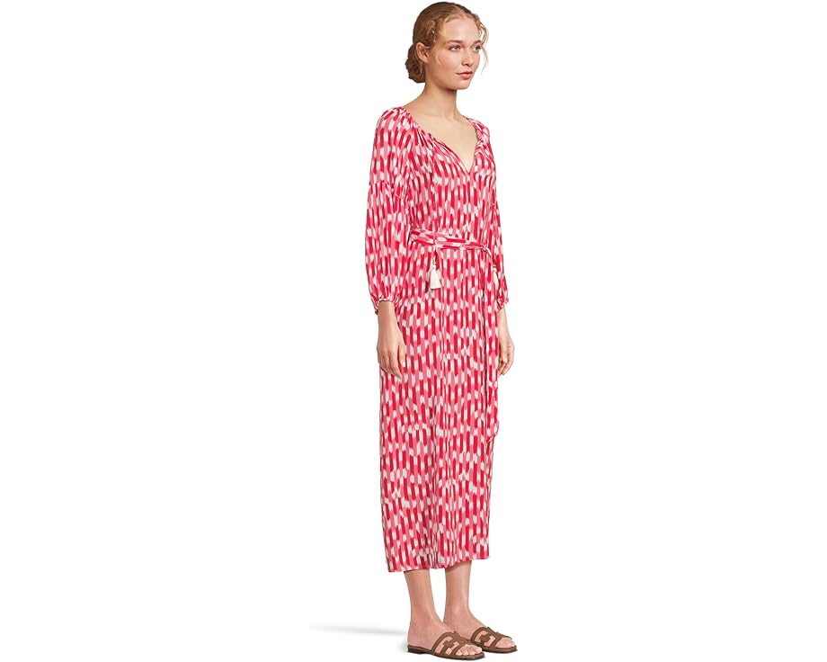 Платье миди Tommy Bahama Ikat Stripe с длинными рукавами и поясом