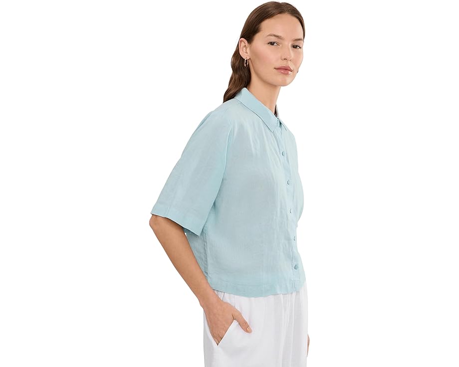 Рубашка Eileen Fisher из органического льна с классическим воротником
