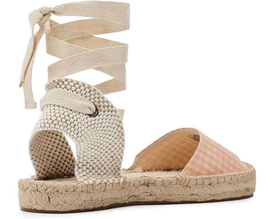 Босоножки Soludos Vichy Lauren Lace-up с завязками и клетчатым верхом