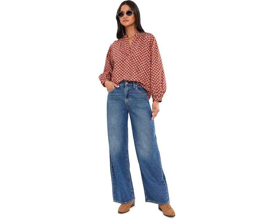 Топ Faherty Coastal Poplin Eleanor с V-образным вырезом