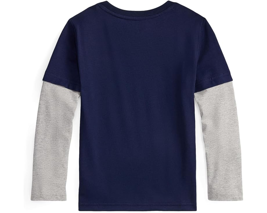Хлопковая футболка Logo с эффектом слоев Polo Ralph Lauren Kids для малышей и младших детей