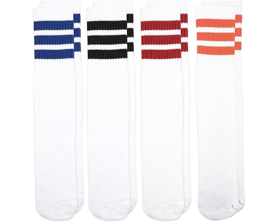 Boys' Girls Unisex Stripe Assorted Knee High Tube Socks 4 Pack