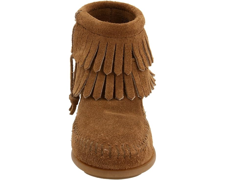 Ботильоны Side Zip Double Fringe от Minnetonka Kids с бахромой и молнией