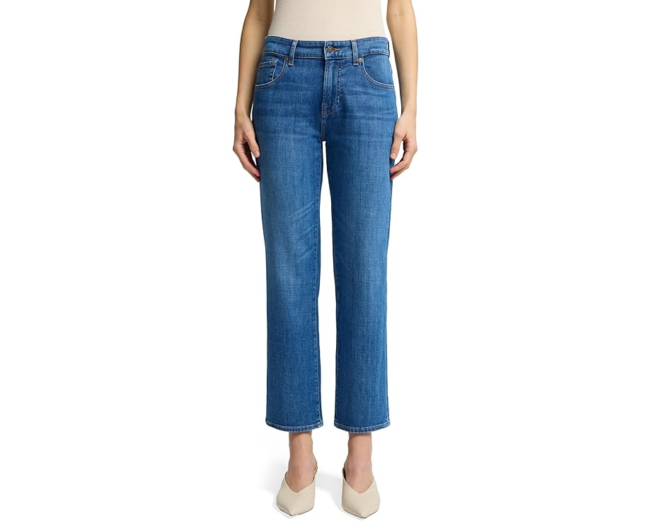 Джинсы 7 For All Mankind Calie Straight Ankle с высокой посадкой и прямым кроем