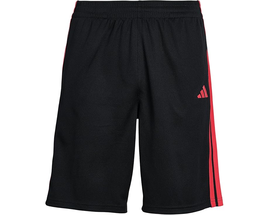 Adidas Kids Essentials 3 полоски шорты черные с красным