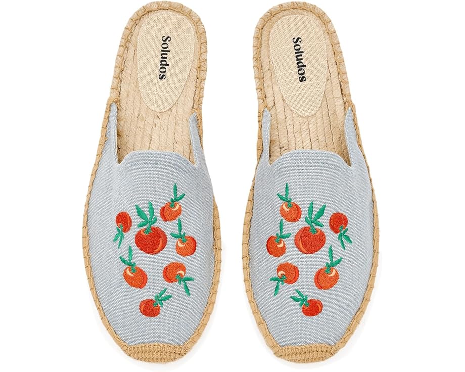 Soludos Oranges Smoking Mule Espadrille с апельсиновым принтом
