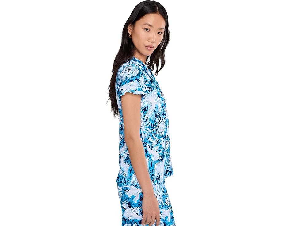 Пижамная блуза Lilly Pulitzer Valaine с воротником и пуговицами