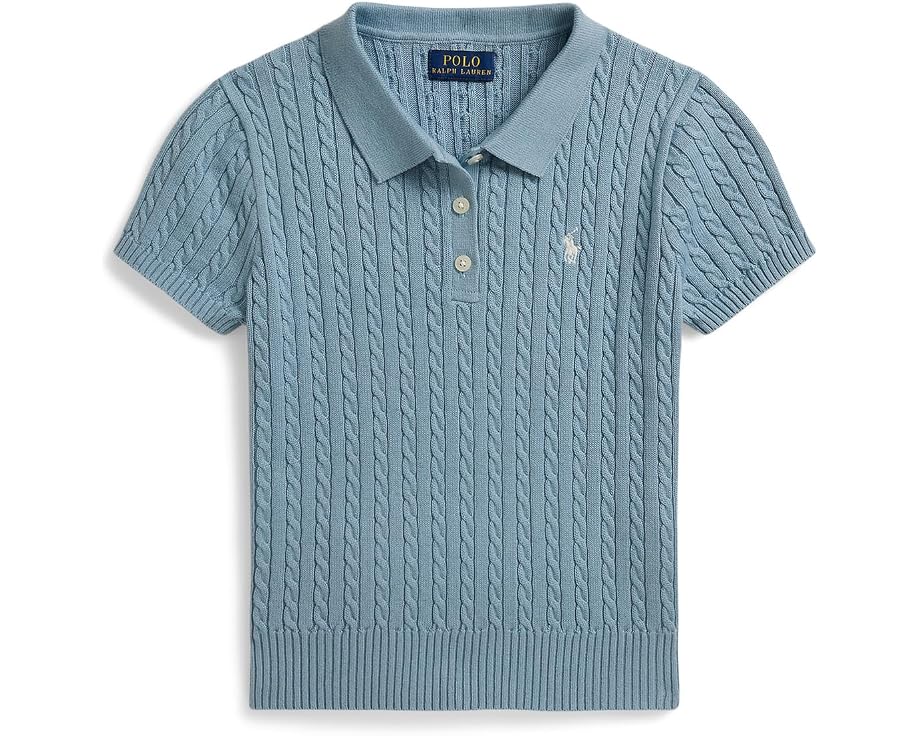 Свитер-поло из хлопка с мелким жаккардом Polo Ralph Lauren Kids для детей постарше