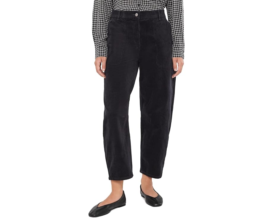 Брюки Eileen Fisher Petite Organic Cotton Stretch Corduroy Ankle Arch черные